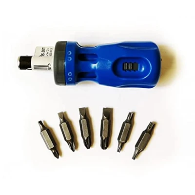 Image of Silverline Stubby Ratchet Screwdriver Set 12 in 1
