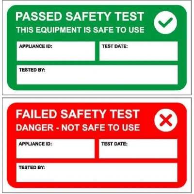 Image of PAT Test Passed or Failed Stickers Electrical Safety Self Adhesive Labels 50mm x 25mm (500)