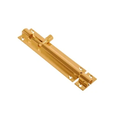 Image of Vibe 25mm Barrel Bolt Straight 100mm x on Brass, Surface Mounted Door Bolt, Sliding Lock, Lock Bolts for Securing Internal Doors Bedrooms, Bathrooms, Storage Units and Cupboards