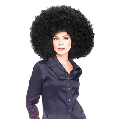 Image of Rubie&#039;s Official Afro Wig Adult Costume One Size, Black Halloween