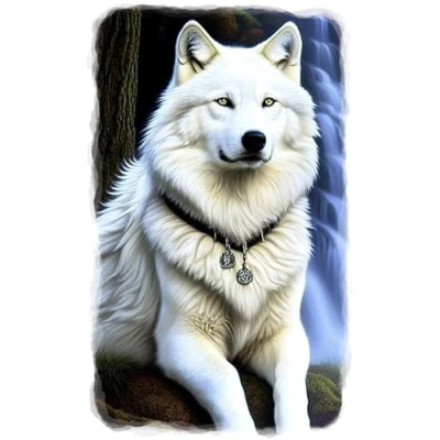 Image of White Wolf Spiritual Camper Motorhome Van CAR Wall Art Bonnet Sticker LFAD2