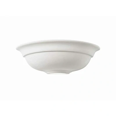 Image of 1 Light Wall Wash Light, Unglazed Ceramic Bowl Up and Down Lighter