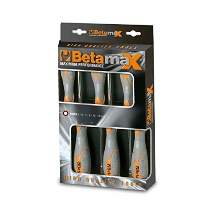 Image of Beta 9440056 Model 944 BX/D6 Set of 6 Deep Hi Torque Hexagon Nut Spinner, Long Series