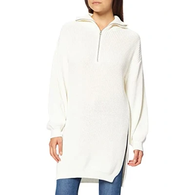 Image of NA KD Women&#039;s Side Slit Knitted Sweater, White, 2X Large