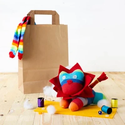 Image of Sock Lion Craft kit Sewing for kids kits adults gifts