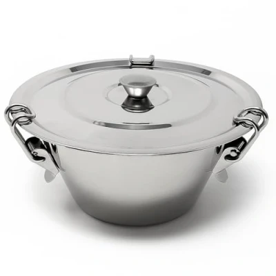 Image of MGE Pudding Mould with Lid Stainless Steel Steamer Egg Tart Mold Basins Cases Individual Cake Tins Yorkshire Tin 16 cm