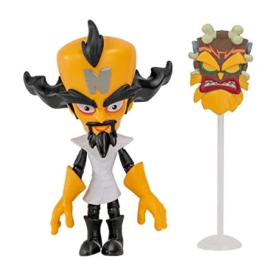 Image of BANDAI Crash Bandicoot Action Figures Dr Neo Cortex With Mask 11cm Toy And Stand Accessories Collectable As Merchandise Video Game Gifts