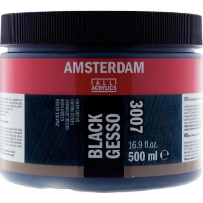 Image of Amsterdam Black gesso 3007 jar 500 ml (24183007)