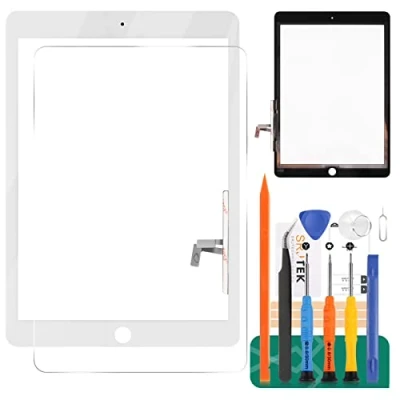 Image of For iPad 9.7 2017 A1822 A1823 Touch Screen Digitizer Glass Replacement ,For 5/Air 1st Display Panel Repair Parts Kit,with Tempered Glass+Tools(Not LCD, Without Home Button) (White)