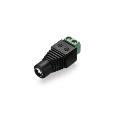 Image of conecto, Barrel Plug Adapter, Low Voltage 5.5 x 2.1 mm Socket to Two Pole Terminal Block, Black