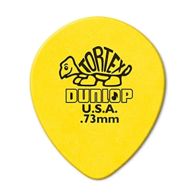 Image of Dunlop 413 Tortex Tear Drop Guitar Pick 0.73 mm Yellow Pack of 72