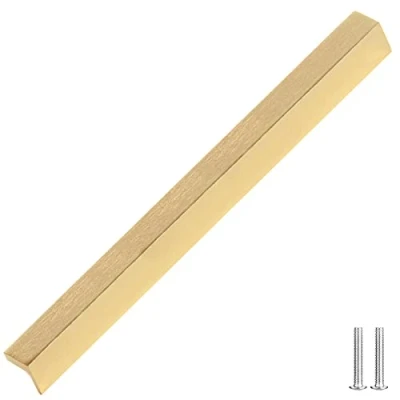 Image of Decoranddecor Contemporary Pull Handles Solid Metal for Cabinets (224mm Between Hole Centres, Brushed Gold)