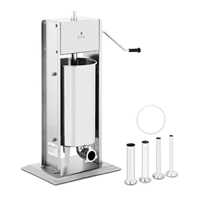 Image of Royal Catering Vertical Sausage Maker Stuffer Machine Filler 15L RCWV (Stainless Steel, Cylinder Height 40cm, Filling Tubes Diameters 16/22/32/38mm)