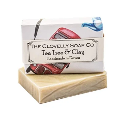Image of Clovelly Soap Co Natural Handmade Tea Tree &amp; Clay Bar for all Skin Types 100g