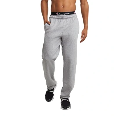Image of Champion Men&#039;s Powerblend Open Bottom Fleece Pants, Oxford Gray 549314, L UK