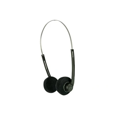 Image of AV:link Lightweight Stereo Black Pad Myler Headphones for Schools Tour Companies