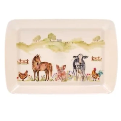 Image of Lesser &amp; Pavey British Designed Serving Tray Dinner For Multiple Uses Around The Home Trays Food Or Drinks Farmyard Small Macneil Studios