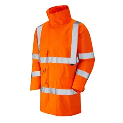 Image of Leo Workwear Torridge A06 Mesh Lined Hi Vis Breathable Lightweight Anorak, L, Orange