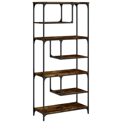 Image of vidaXL Bookcase Smoked Oak 81x36x176 cm Engineered Wood
