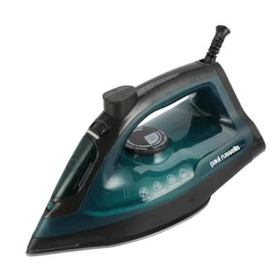 Image of Paul Russells 2400W Steam Iron Continuous 30g/min Steam, 240V Variable Output, Anti Drip/Anti Calc Filter, Vertical Jet Boost, 250ml Water Tank, Power Indicator Light