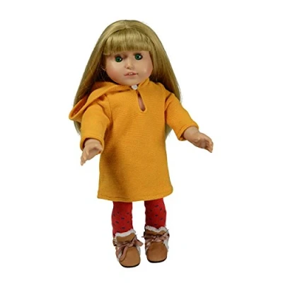 Image of The New York Doll Collection Complete Outfit For Fashion Girl Dolls Includes Yellow Hoodie with Boots Fits All 18 Inch/46cm Clothes Accessories