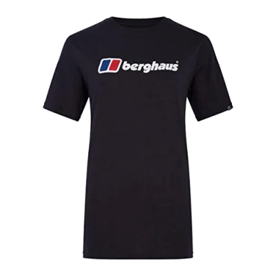 Image of Berghaus Women&#039;s Boyfriend Big Classic Logo Short Sleeve Tee T Shirt, Black, 12