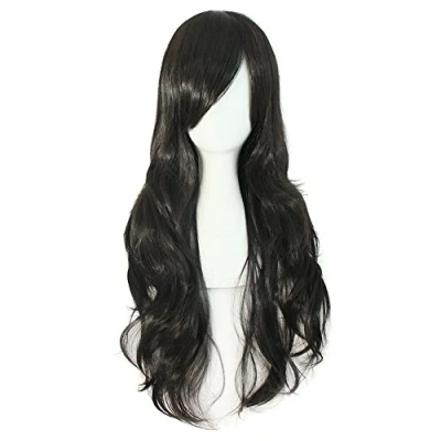 Image of MapofBeauty 28&quot; 70cm Long Curly Hair Ends Costume Cosplay Wig (Black)