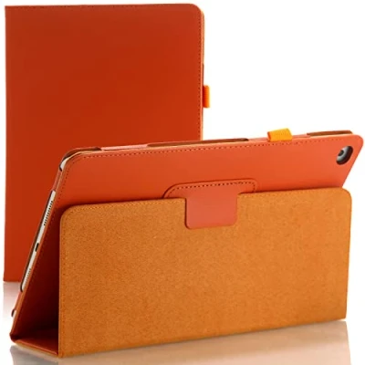 Image of Leather Flip Stand Case for Apple iPad Air 1 (2013) 2 (2014) 9.7 5th Gen (2017) 6th Generation (2018) (Orange)