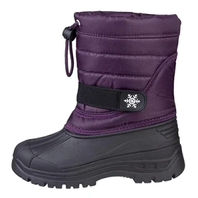 Image of Cotswold Icicle Waterproof Toggle Lace Junior Girls Snow Boots Purple