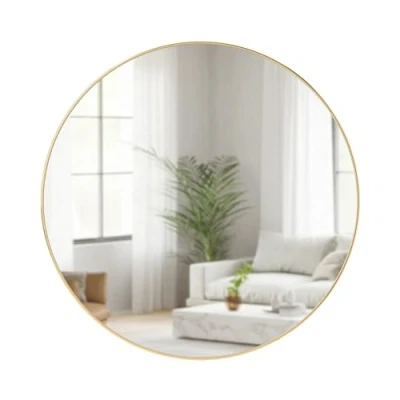 Image of Umbra Hubba Wall Mirror 34&quot;, Brass