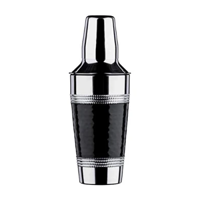 Image of Premier Housewares Cocktail Shaker with Hammered Black Band Stainless Steel