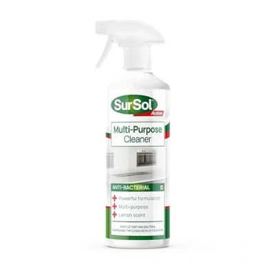 Image of SurSol Active Anti bacterial Multi Purpose Cleaner, Disinfectant and Sanitiser Surface Kitchen, Bathroom, Floors Fresh Lemon Scent 1 Litre