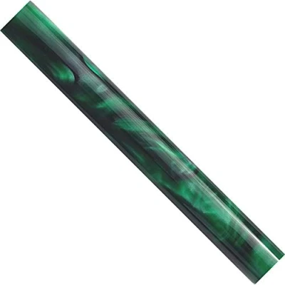 Image of CHARNWOOD Woodturning AR30 Round Acrylic Pen Blank Dark Green with Black Swirl