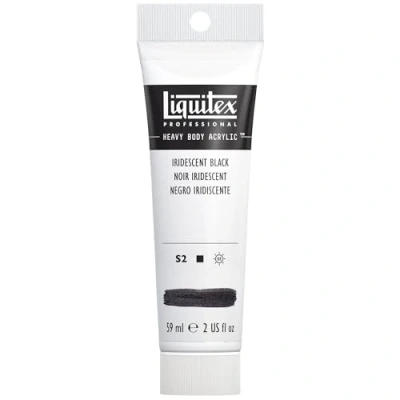 Image of Liquitex 1045338 Professional Heavy Body acrylic paint with artistic quality light resistance, buttered texture, tube 59 ml Iridescent Black
