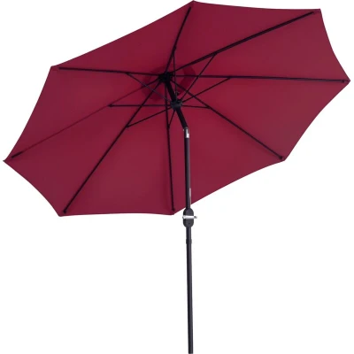Image of Outsunny 2.7M Patio Umbrella Canopy Tilt Shelter Sun Shade Aluminium with Crank Outdoor84D 023WR
