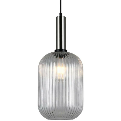 Image of Italux Lighting Modern Hanging Pendant Satin Nickel 1 Light with Clear Shade, E27 ITLPND 5588 1L SC+CL