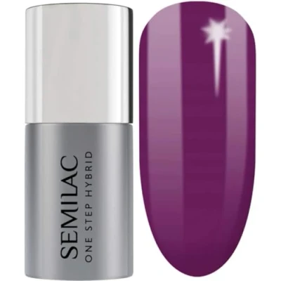 Image of Semilac One Step Gel Polish Bottle Long Lasting and Easy to Apply Perfect for Home Professional Manicure Pedicure 760 Hyacinth Violet, 5ml
