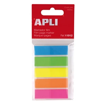 Image of APLI Adhesive Index Film Fluorescent Colours Film, Assorted, Neon 45 x 12 mm