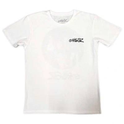 Image of Rock Off officially licensed products Gorillaz Song Machine Brush Logo T Shirt L White