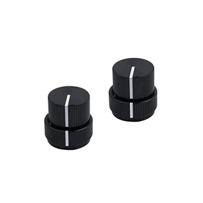 Image of Guyker Guitar Aluminum Dual Concentric Control Knobs Dome Volume Tone Stacked Knob Replacement for Electric or Bass (black, 2 piece)
