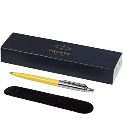 Image of PARKER Jotter ballpoint Pen with Velvet Pouch in Gift Box black ink (yellow),18 x 5.4 2.8 cm