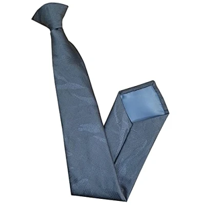 Image of Men&#039;s 100% Silk Abstract Petrol Blue Clip On Tie