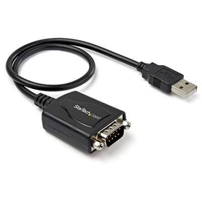 Image of StarTech.com 1ft (30cm) 1 Port Professional USB to Serial Adapter Cable with COM Retention, RS232 TAA