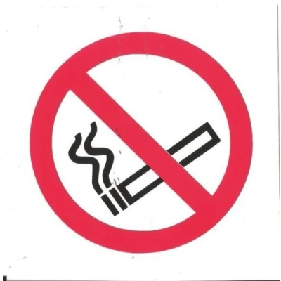Image of 5 x NO SMOKING NEW SYMBOL SIGN SELF ADHESIVE TAXI MINIBUS BUS COACH 100x100mm