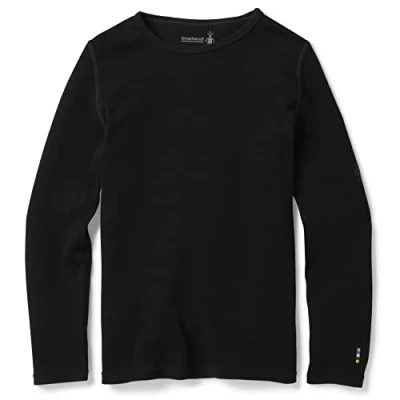 Image of Smartwool Kids&#039; Classic Thermal Merino Base Layer Crew, BLACK, X Small