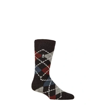 Image of Mens 1 Pair SOCKSHOP Heat Holders 2.3 TOG Patterned and Plain Thermal Socks Argyle 6 11