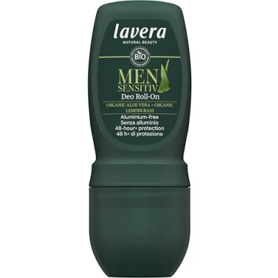 Image of lavera Men sensitiv Deo Roll On 48 h protection without aluminium reliable during sports vegan natural cosmetics 50 ml