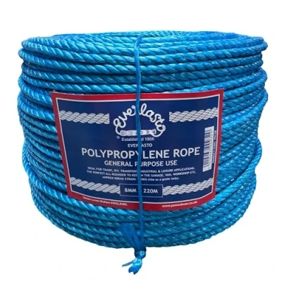 Image of 220M TRADE COILS EVERLASTO BLUE POLYPROPYLENE POLY ROPE 6MM 8MM 10MM 12MM 14MM (8MM)