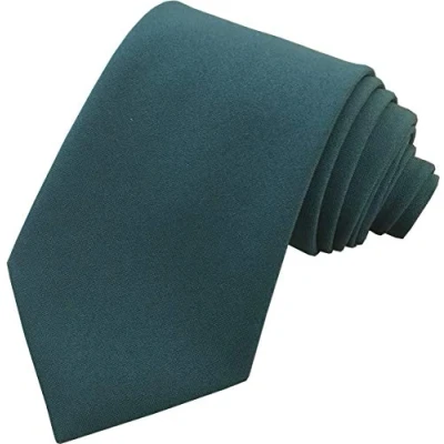 Image of Great British Tie Club Men&#039;s Plain Standard Length Ties, Bottle Green