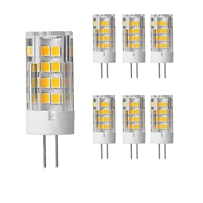 Image of OUKAIDE 6 Pack G4 LED Bulbs 5W 51 SMD 2835LEDs lamp AC220 240V Warm White 3000k Super Bright Bulb 500LM Beam Angle 360 Ceramic Base Non dimmable
